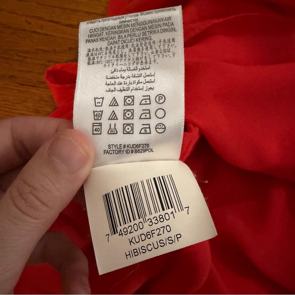 BCBG Paris Hibiscus Red High-Low Sleeveless Summer Party Cocktail Dress - Picture 4 of 4